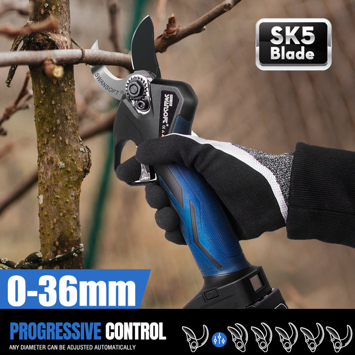 Foarfecă Electrică Profesională Swansoft PRU-36 (36mm) - Senzor Anti-Tăiere, 2 Acumulatori