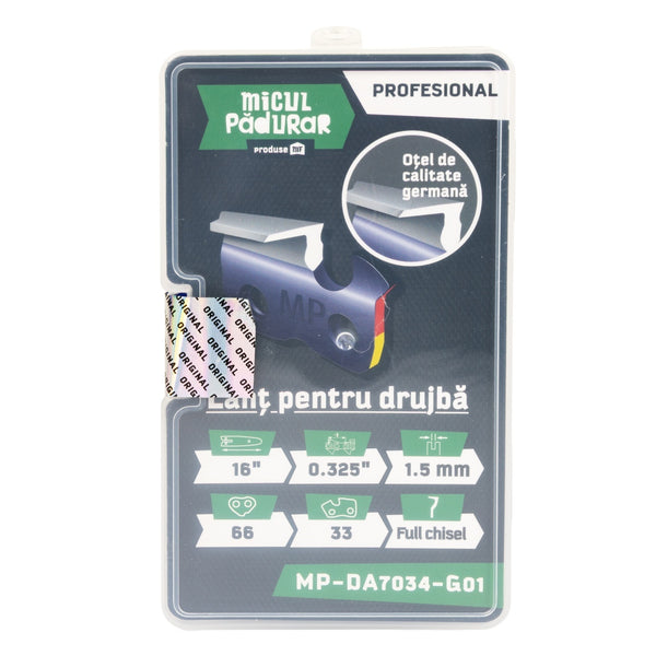 Lant Micul Padurar Profesional, 16'' .325'' 1.5mm 66P 33D full-chisel